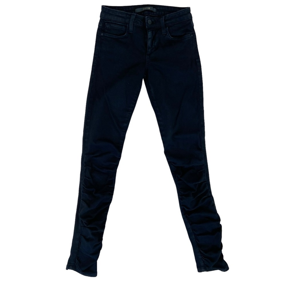 Joe’s jeans black woven legs skinny leg mid to high rise distressed stretchy 24